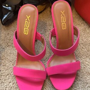 X2 Bold Pink Heeled Sandals